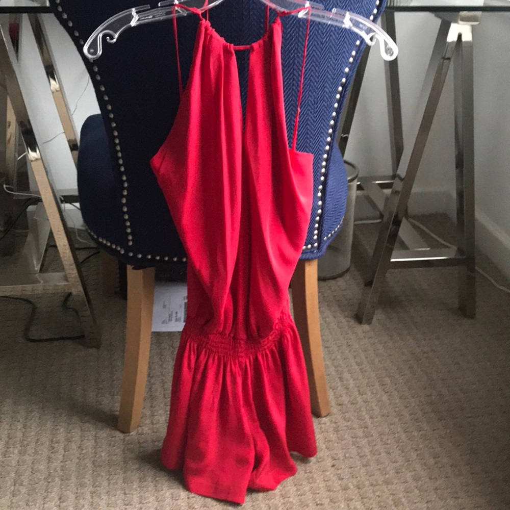 Single Los Angeles red halter romper
